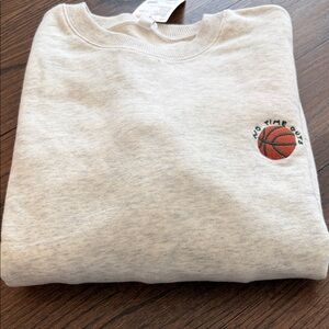 Uniqlo Kids Cream Sweatshirt with Basketball Design